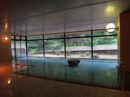 小川温泉 ホテルおがわ ③内湯も掛け流し、広々とした浴室でした