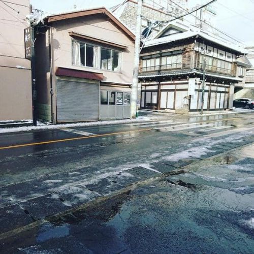 12月31日温泉街の道路状況