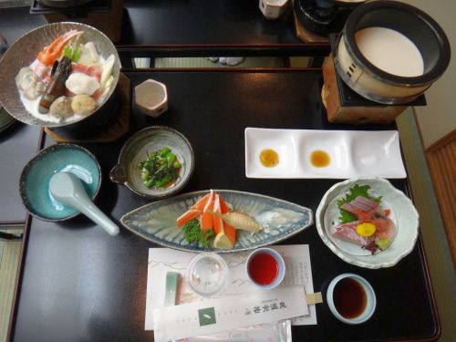 笹倉温泉 龍雲荘(新潟県糸魚川市) ④夕食 上品な会席料理でした