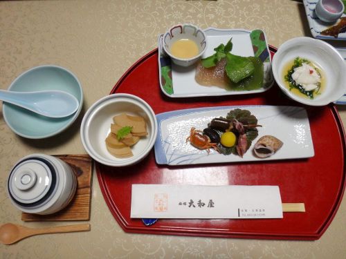 古湯温泉 旅館 大和屋 ④素朴な中にも遊び心のある夕食