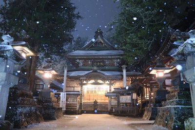 雪夜の別所温泉。