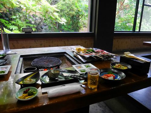 山梨県石和温泉にある囲炉裏焼・民芸風旅館 大棟苑 ~お食事~
