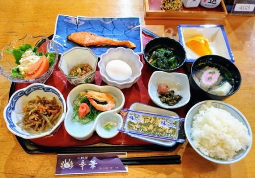 いわき湯本温泉「鮮の宿 柏」(6) 朝食と、温泉 〔福島県いわき市〕