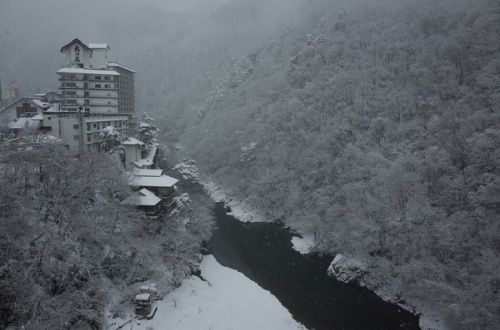 大川荘 外観・フロント・浮き舞台編 真冬の大内宿・芦ノ牧温泉大川荘・塔のへつりツアー2019 その4
