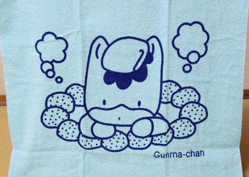 伊香保温泉露天風呂(4)湯船・ぐんまちゃんバスタオル〔群馬県渋川市〕