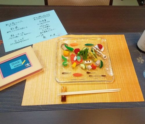 群馬県四万温泉、長静館 33回目 夕食 鮎に大和豚