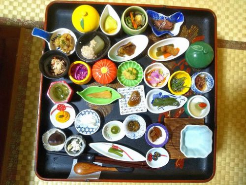 福島飯坂温泉 旅館青葉 夕食は小鉢の大群